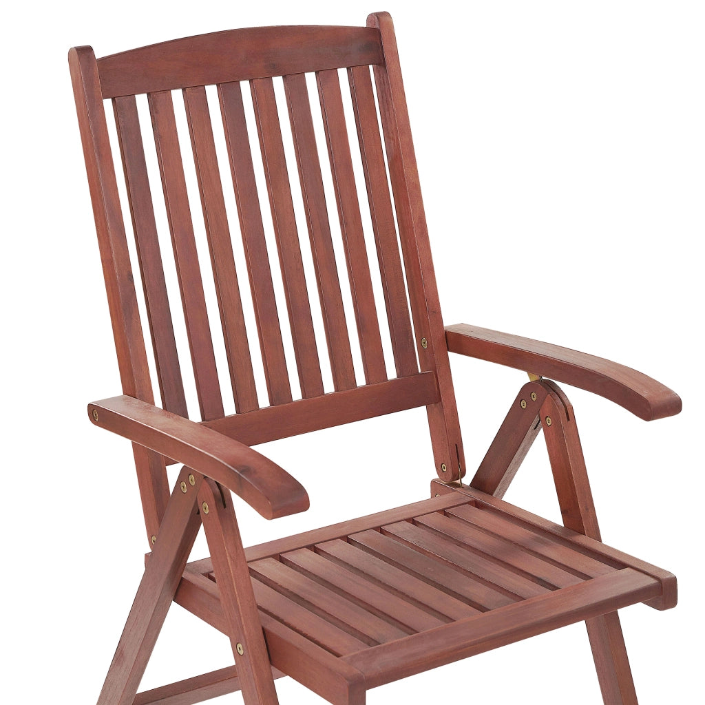 Set da pranzo da giardino Tavolo allungabile legno acacia chiaro 6 sedie con cuscini blu Schienale regolabile pieghevole in stile rustico
