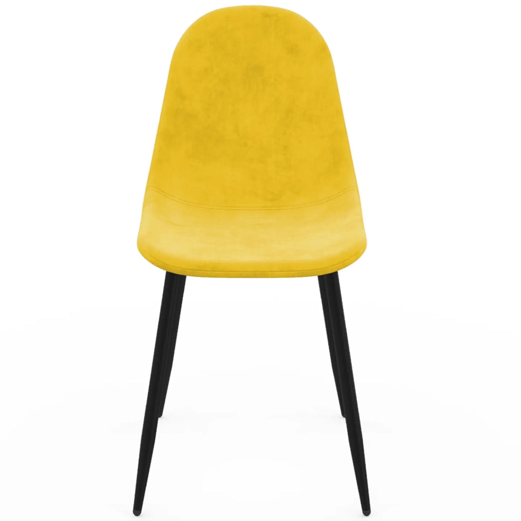 IDMarket - Set di 6 sedie DALI in velluto misto blu, grigio scuro, grigio chiaro e giallo
