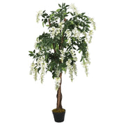 Glicine Artificiale 1470 Foglie 200 cm Verde e Bianco CFW8174908
