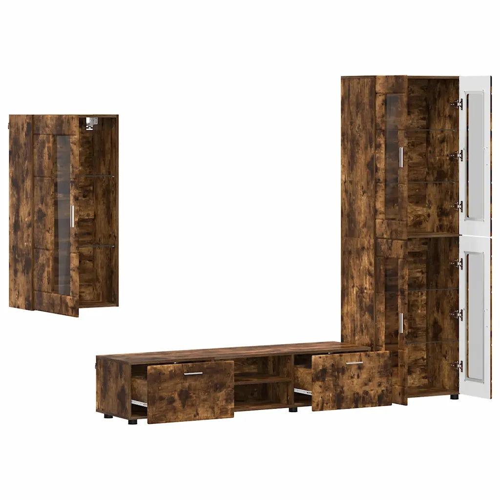 Set mobile TV FLORIN 3 pcs Rovere fumé Legno multistrato 3397949