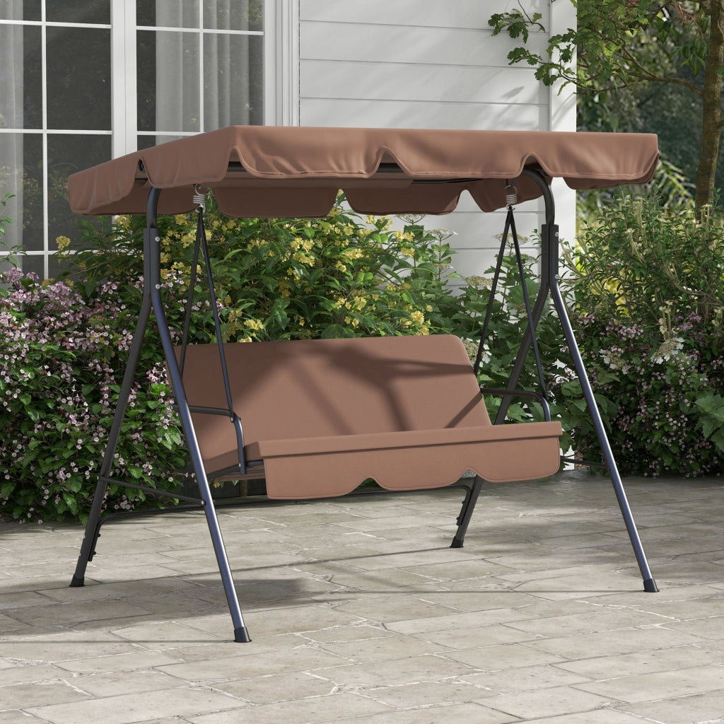 Dondolo da Giardino 3 Posti con Tetto Regolabile ¨C MINIMAL ¨C Impermeabile, 200 kg