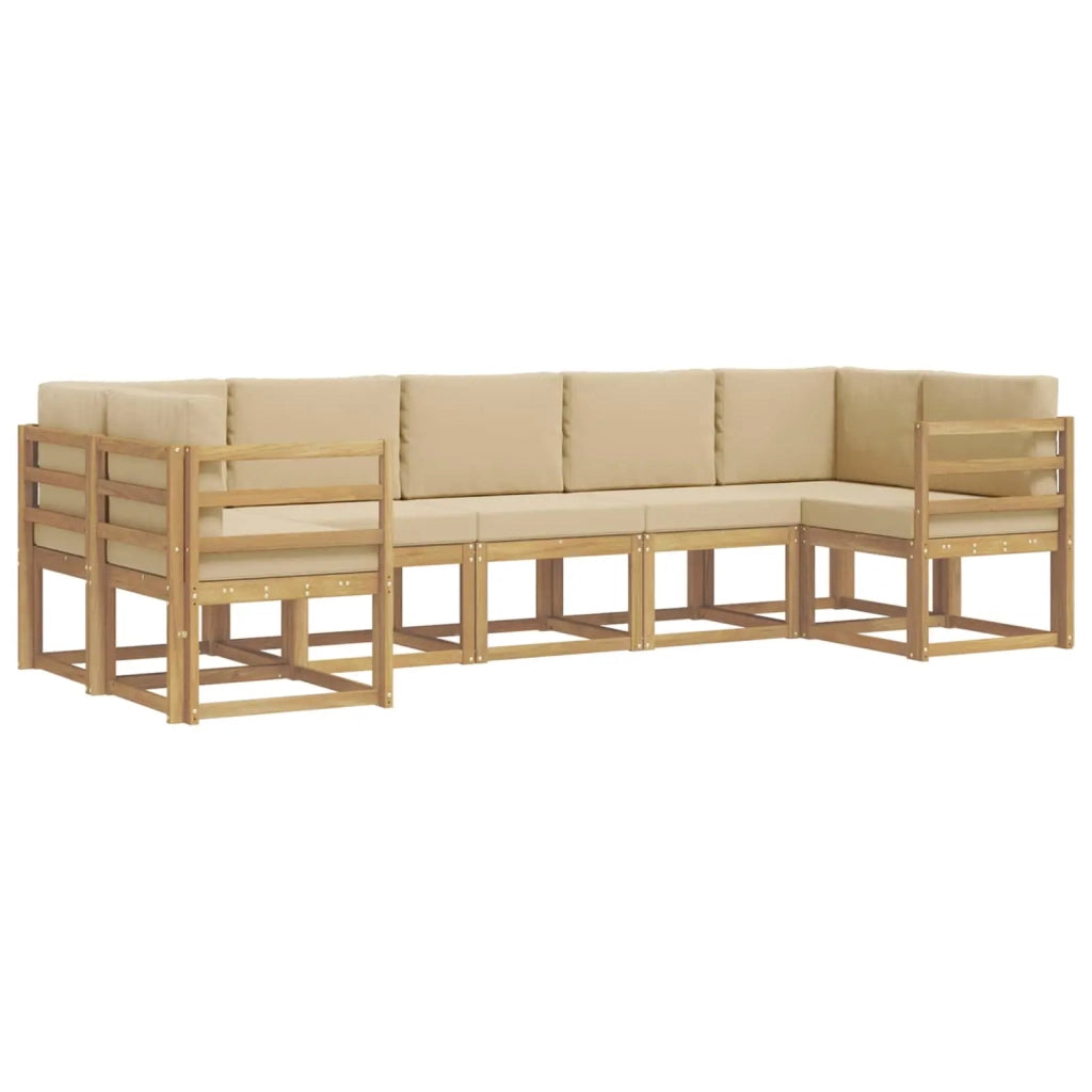 Set di divani da esterno 7 pz Bianco e Beige 3388142