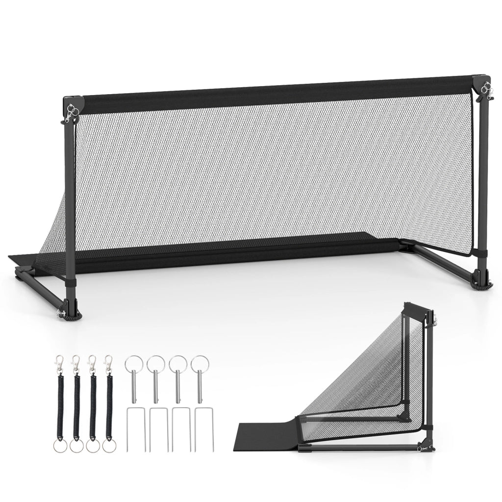 Porta da calcio per bambini in metallo con rete pieghevole, Porta calcio leggera per cortile spiaggia e giardino 6+ anni 120 x 57 x 60 cm