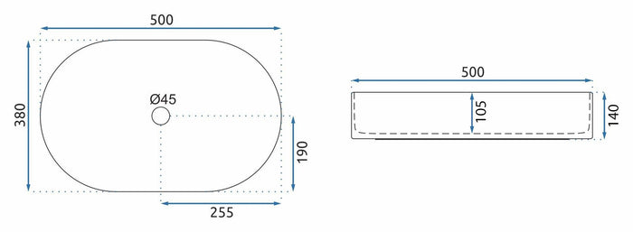 Lavabo Da Appoggio Rea Nadia 50 Kashmir