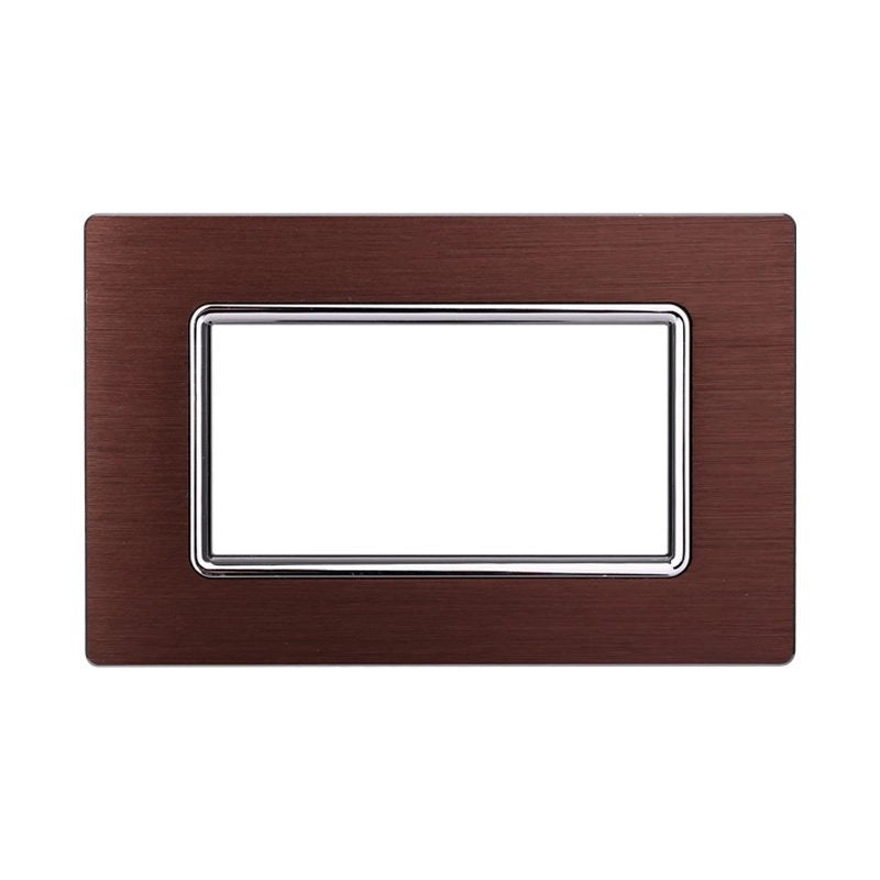 Placca In Alluminio Serie Space 4P Colore Bronzo Compatibile Con Bticino Living Light