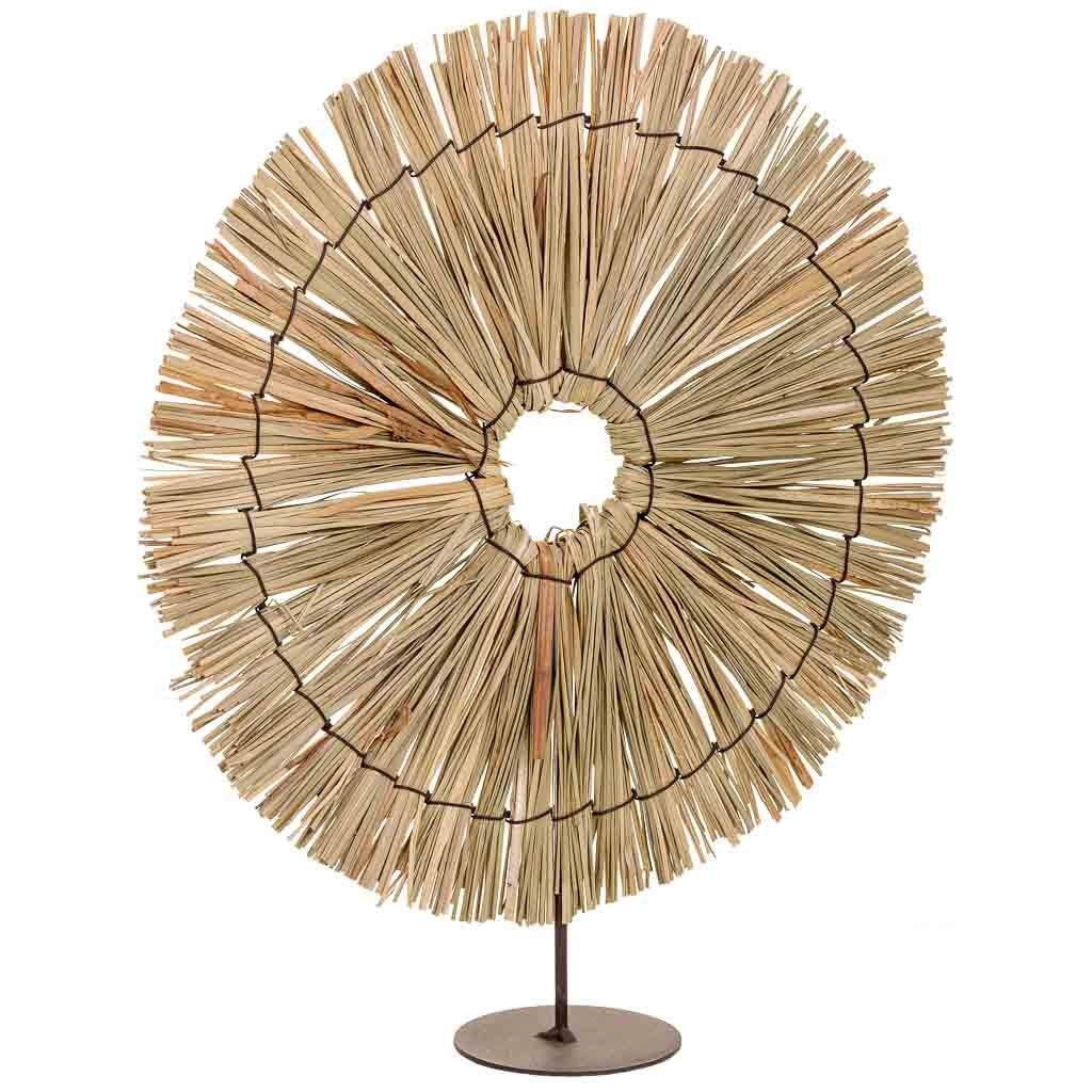 Figura decorativa in fibra naturale marrone 32x02x37h