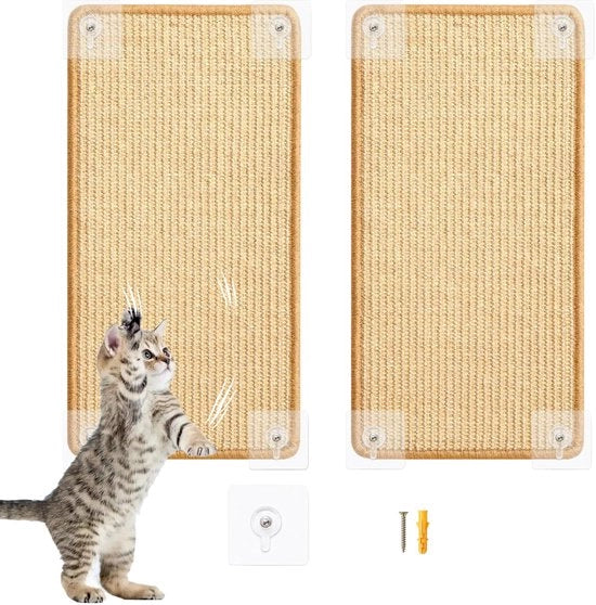 Sistema di arrampicata per gatti 40*60cm, 2 pezzi di pannello di sisal per parete, parete di arrampicata per gatti, pannelli di arrampicata, protezione da graffi per banco di fronte alla porta di un mobile