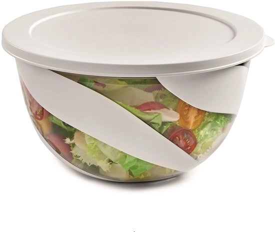 Contenitore per Insalata 5L - Slakom con Coperchio - Inerte al BPA - Stivabile - Resistentente al Lavastoviglie - Sostenibile - Contenitore per Conservazione