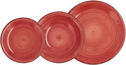 Servizio da Tavola in Ceramica Rosso - 18 Pezzi per 6 Persone - Set di Piatti da 6 Persone