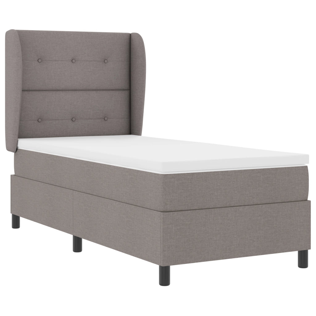 Letto a Molle con Materasso Tortora 80x200 cm Tessuto