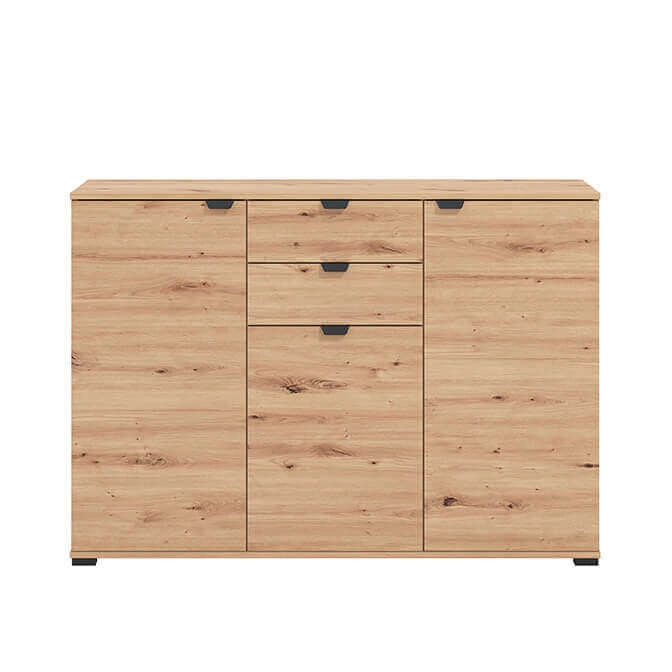 credenza moderna con 3 ante e 2 cassetti cm 135x40x95 h - PLUS