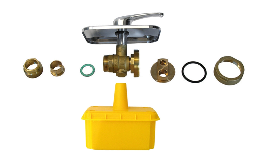 RUBINETTO A SFERA PER GAS CON SDOPPIATORE- mm. 22/18+18- ENOLG- pezzi 1