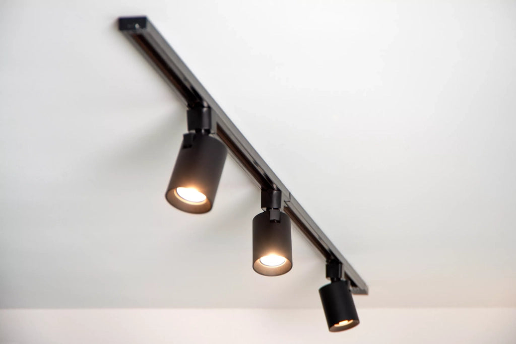 Faretto su binario orientabile nero GU10 5W Lucide