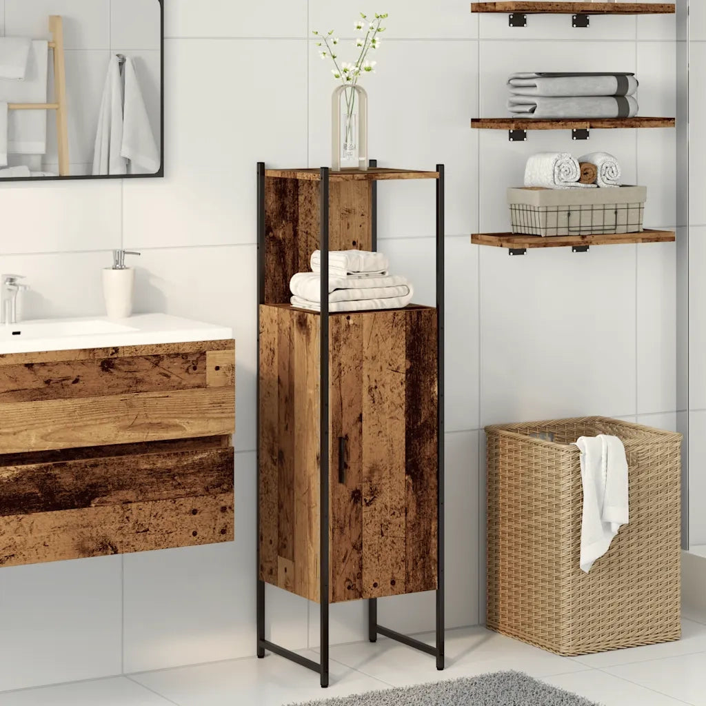 Armadietto Bagno | Armadio da bagno Legno Antico 33x33x120,5 cm Legno Multistrato