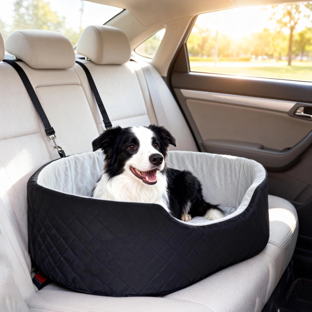 Sedile Auto per Cani ¨C Zephmum ¨C Nero con Base Antiscivolo