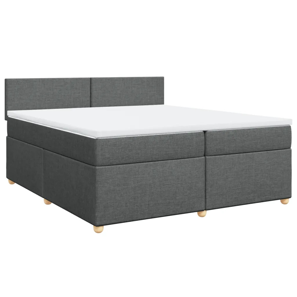 vidaXL Giroletto a Molle con Materasso Grigio Scuro 200x200 cm Tessuto