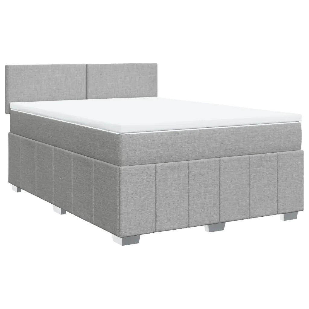 Giroletto a Molle con Materasso Grigio Chiaro 140x190cm Tessuto 3287056