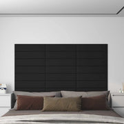 Testiera da Parete 12 pcs Nero 60 x 15 cm Tessuto