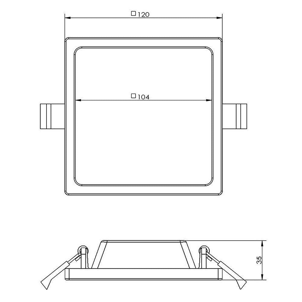 Trade Shop - Plafoniera Quadrata Faretto Incasso Led 7w Luce Calda Lampada Soffitto Corridoio -