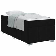Letto singolo | Letto per adulti | Struttura del letto con materasso Nero 90 x 190 cm Tessuto