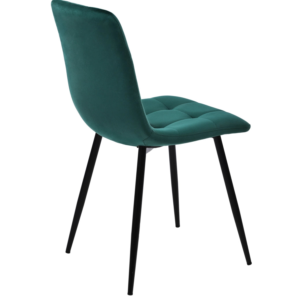 Set tavolo da pranzo 5 pezzi 117x68x75 cm MDF noce, velluto verde scuro