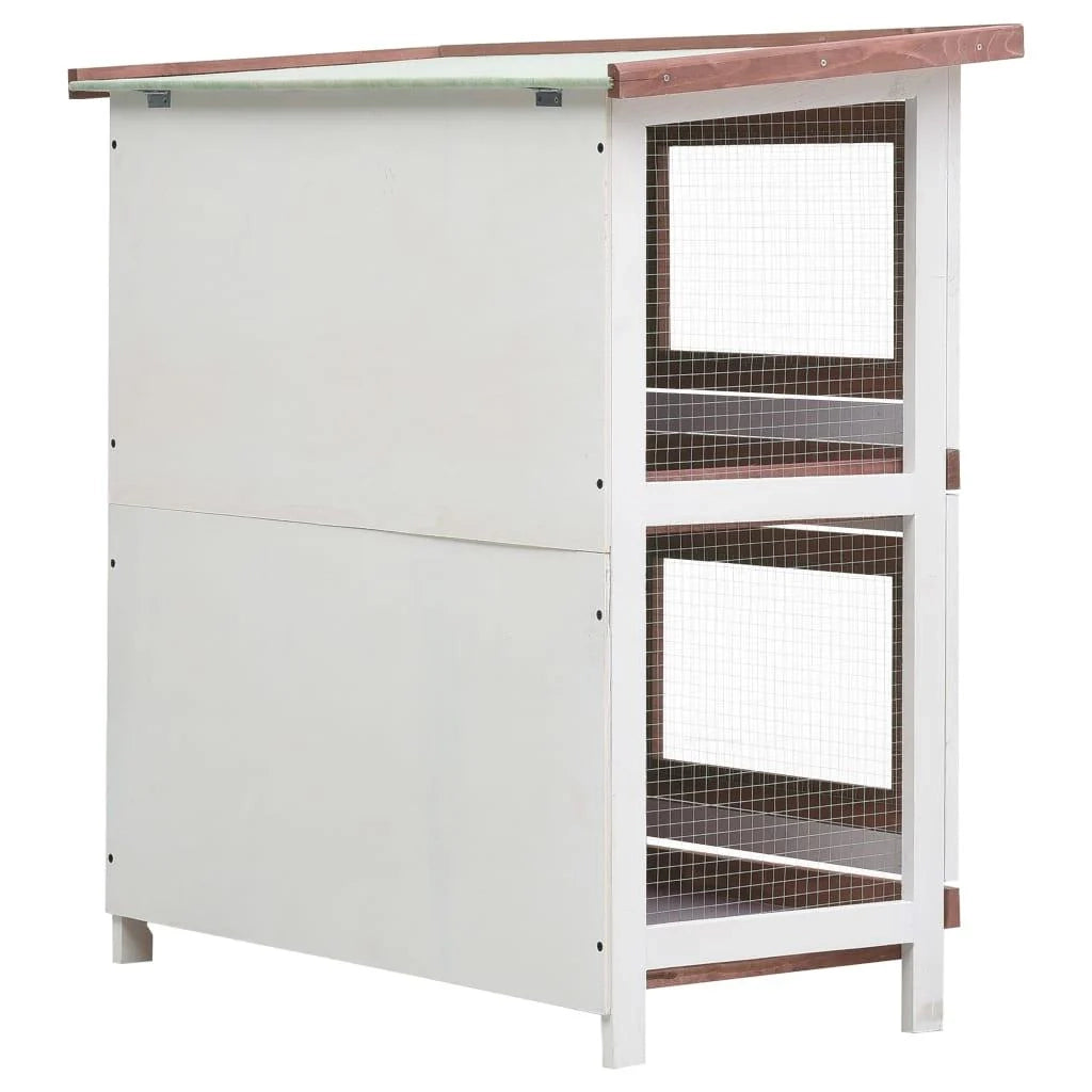 Conigliera da esterno con 4 porte 90 x 45 x 90 cm legno marrone 02_0000593