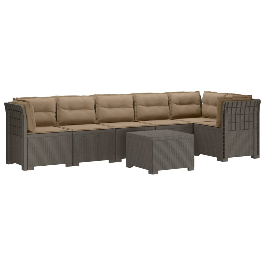 Divano da Giardino 6 Posti con Cuscini Aspetto Rattan PP 3444136