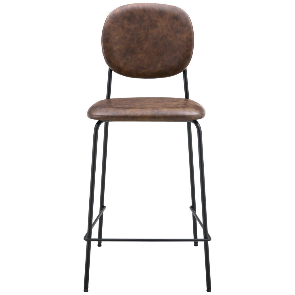 Set di 2 sgabelli da bar EDMOND in similpelle marrone