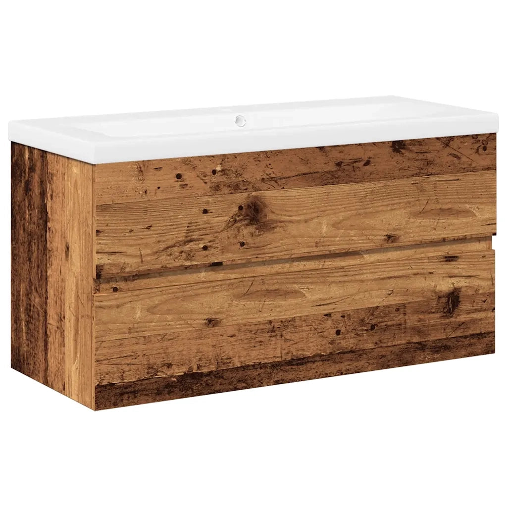 Mobile con Lavabo Integrat-Armadietto da Cucina-Lavandinoo Legno Antico 941680