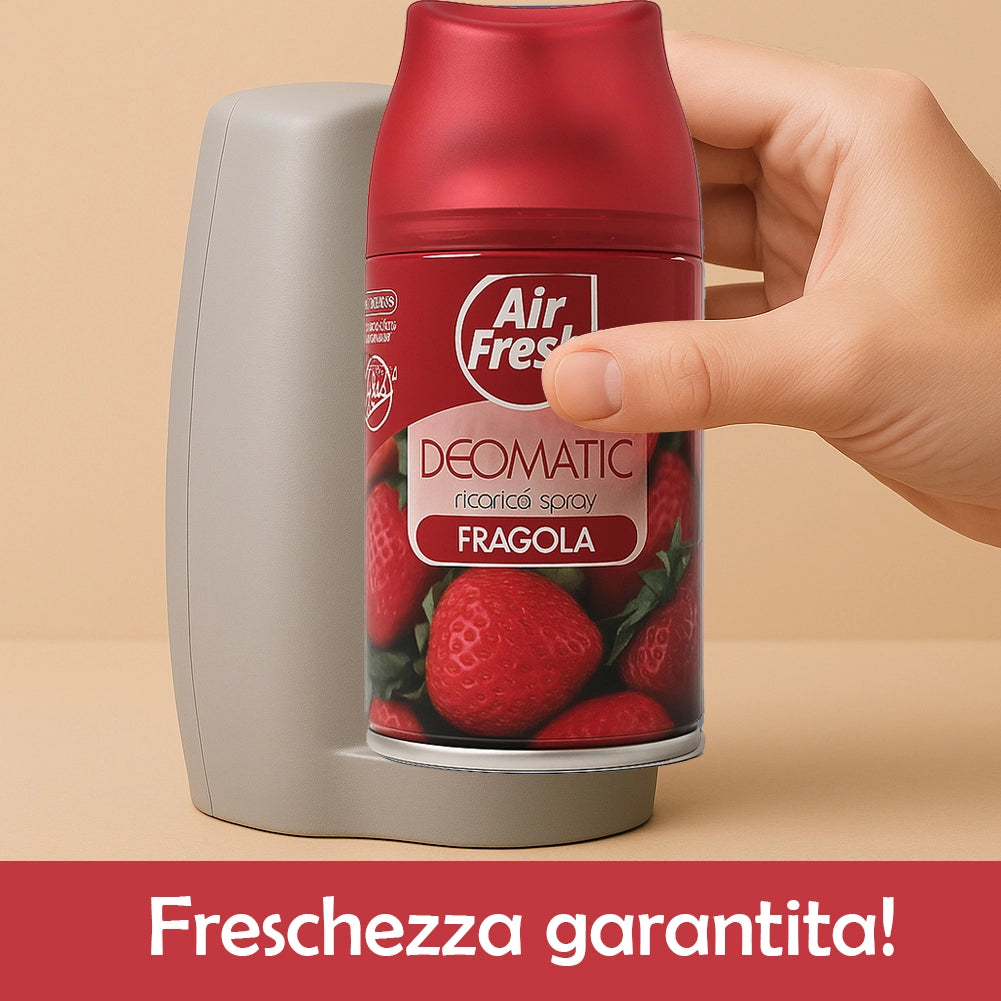 AIR FRESH Deomatic Set 6 x 250 ml Ricarica Spray Profumatore per Ambiente Fragola