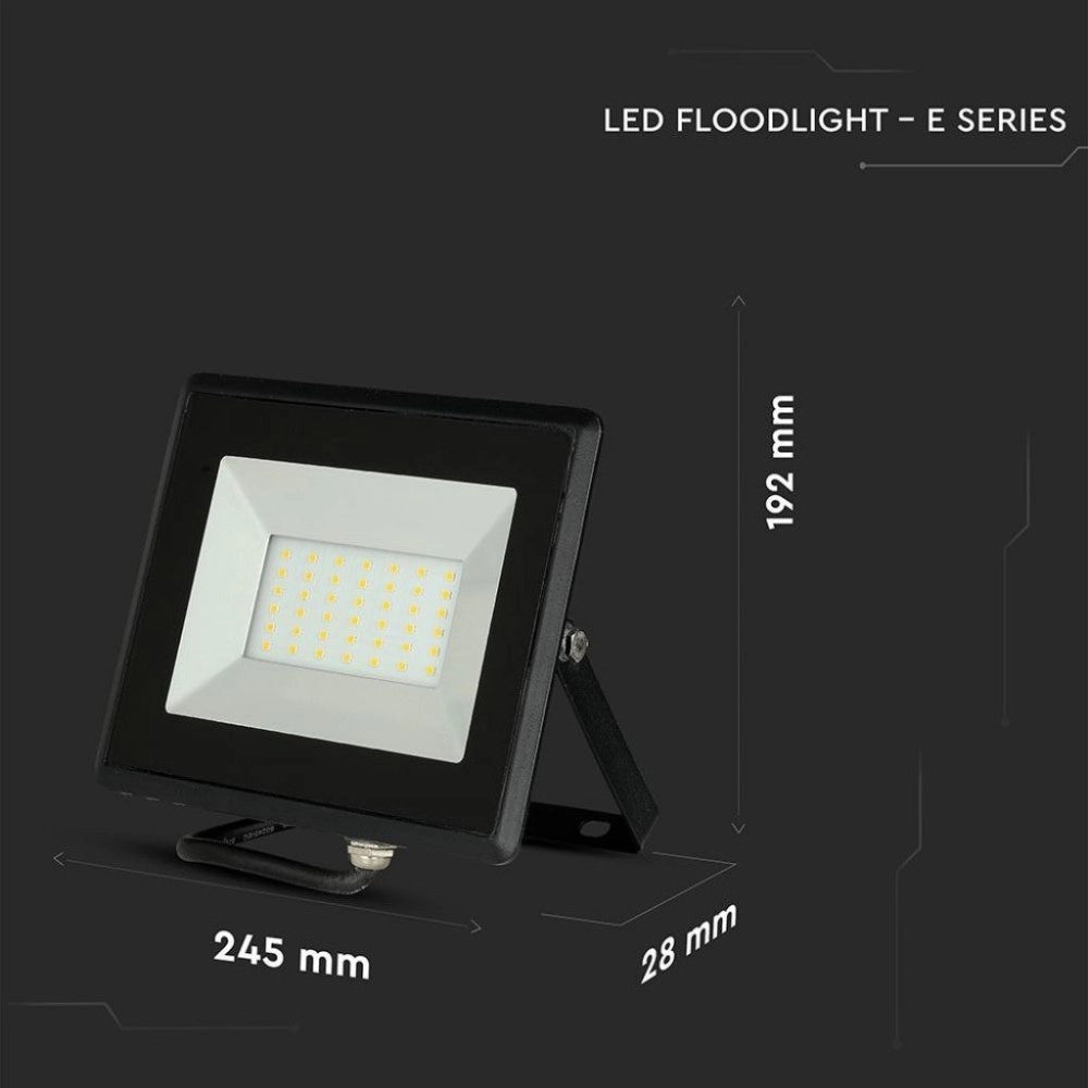 Trade Shop - Faro Proiettore A Led Smd Da 50w Colore Nero Luce Calda 3000k Per Esterno Ip65 -