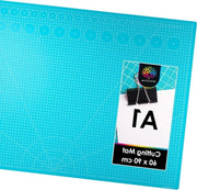 90 x 60 cm Pannello Autolevante Blu per Tagli Professionali con Rastrellini Doppie - PVC 3 Strati Riciclabile