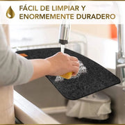 Set di piatti da tavola lavabili da 12 inclusi sottopiani in vetro - Piatti da tavola e sottopiani antracite - Dimensioni 44 x 32 cm