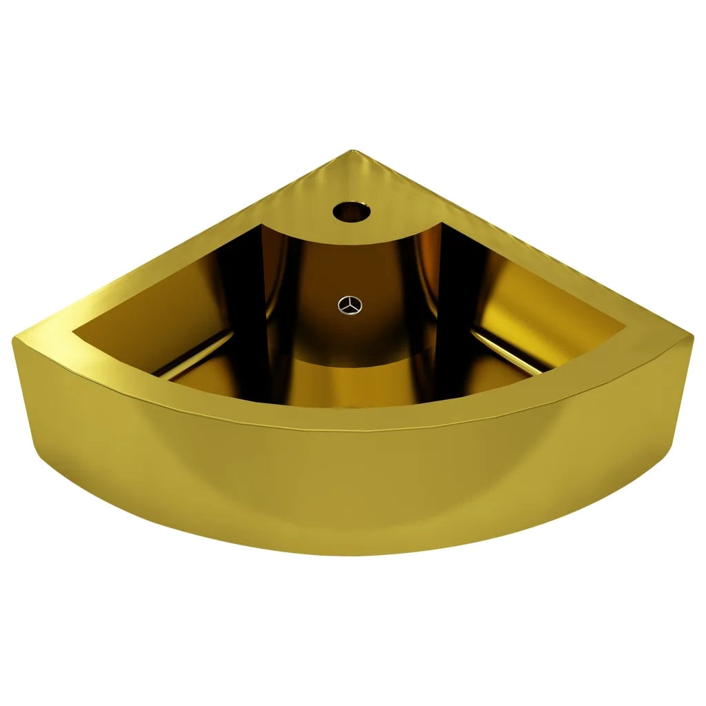 Lavandino con Troppopieno 45x32x12,5 cm in Ceramica Oro 143482