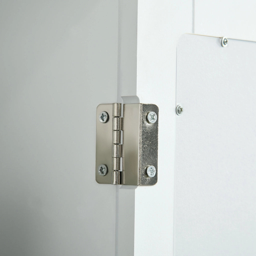 Armadietto a Specchio Bagno Sospeso 41x14x60 cm con Anta Magnetica Ripiano Regolabile in MDF Bianco