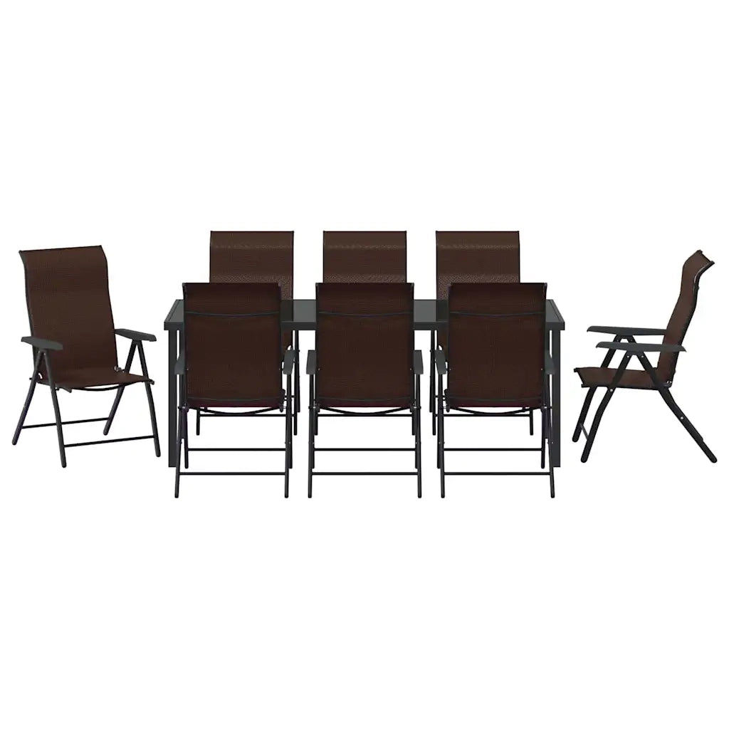 Set da Pranzo per Giardino 9 pcs Marrone 3379267