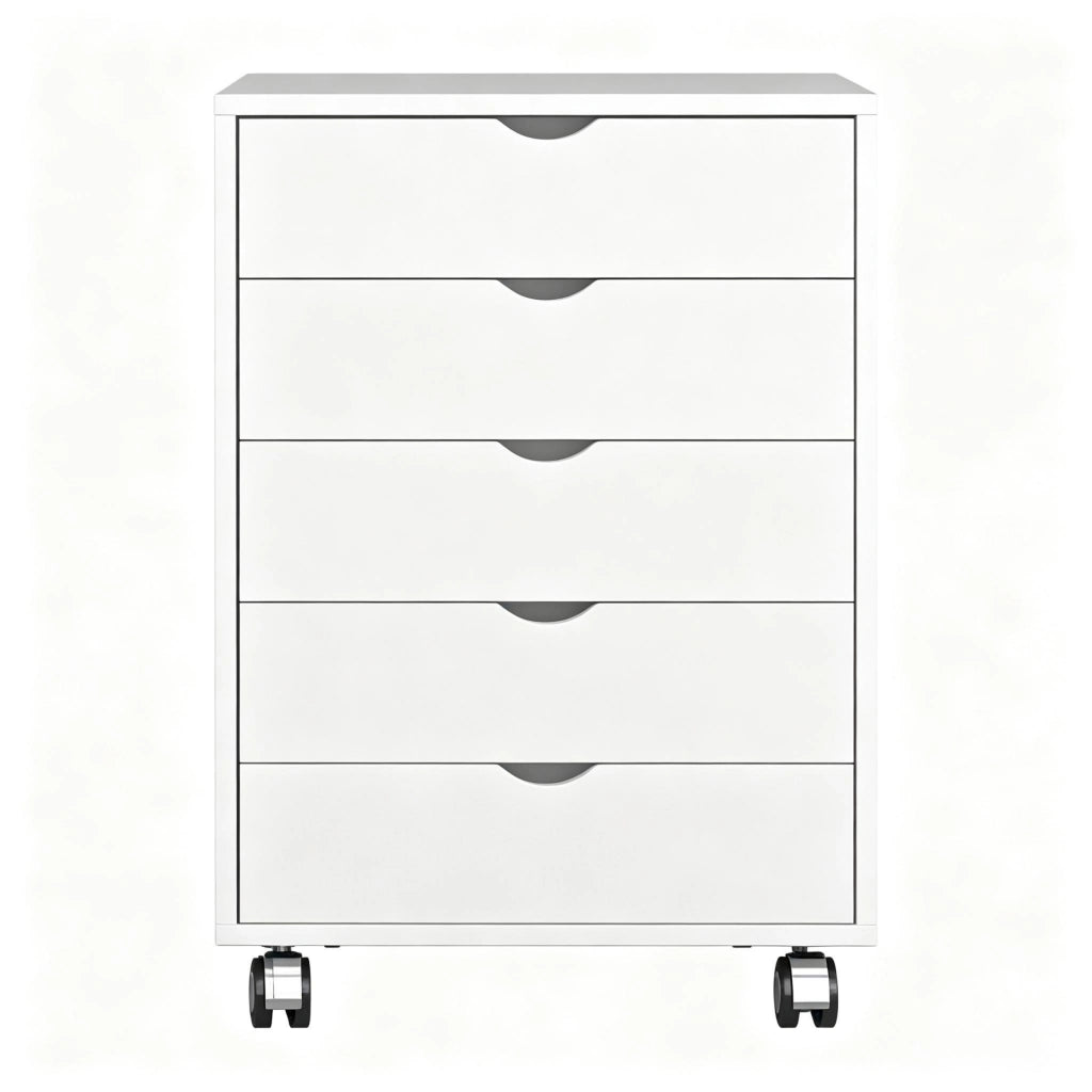Contenitore mobile per ufficio con ruote e 5 cassetti, mobile per ufficio con rotelle per documenti e forniture per ufficio, pratico armadio per uffic