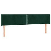 Testiera | Testata ad Orecchio Verde Scuro 203x16x78/88 cm in Velluto