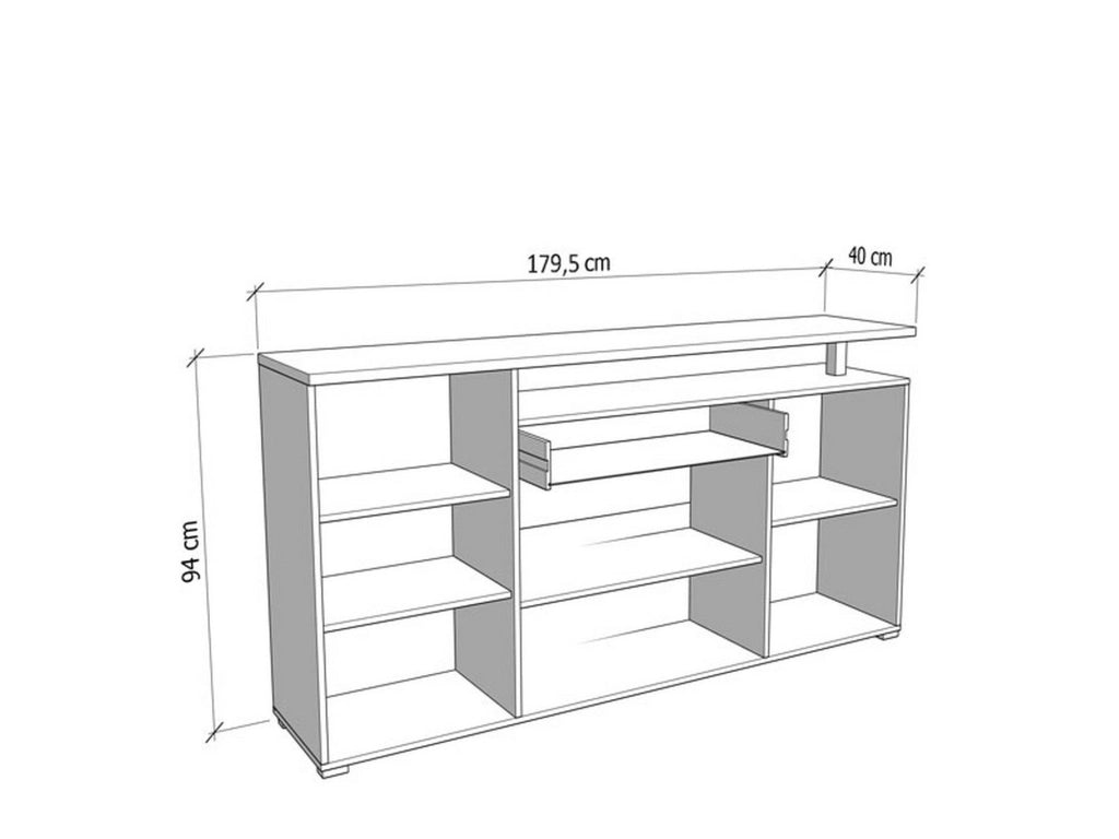 Madia Levate, Credenza un Cassetto, 179.5x40x94h cm Bianco