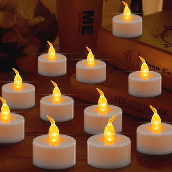 Pacco di 39 candele LED senza fiamma - Luci elettriche che fanno fiammella per matrimoni, feste e festival