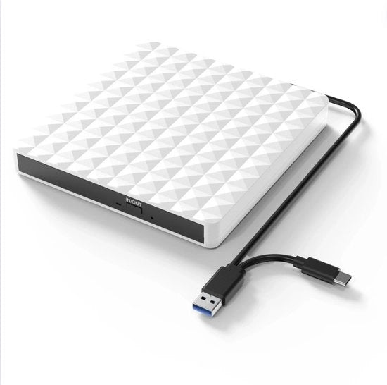 Spettatore DVD Portatile - Spettatore DVD Esterno per Laptop con Alta Velocità - Spettatore DVD Portatile con Funzionamento Silenzioso - Argento Grigio