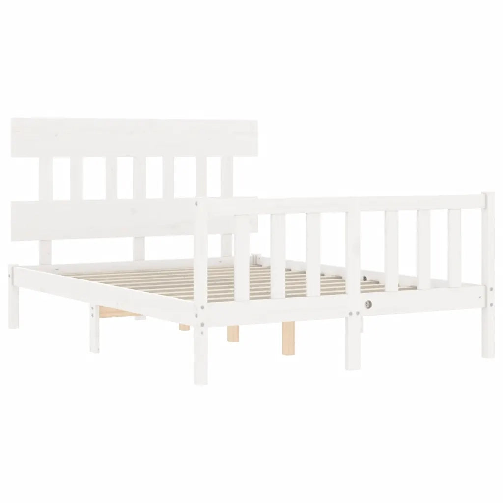 Giroletto senza Materasso-Struttura Letto Bianco 140x200 cm Legno Massello Pino 233619