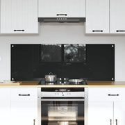 Rivestimento da Cucina 2 pz-Set di 2 Paraschizzi per Cucina Nero 70 x 50 cm vetro temperato