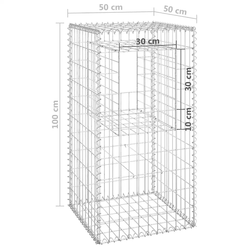 Cesti a Gabbione a Torre 2 pz 50x50x100 cm in Ferro 151269