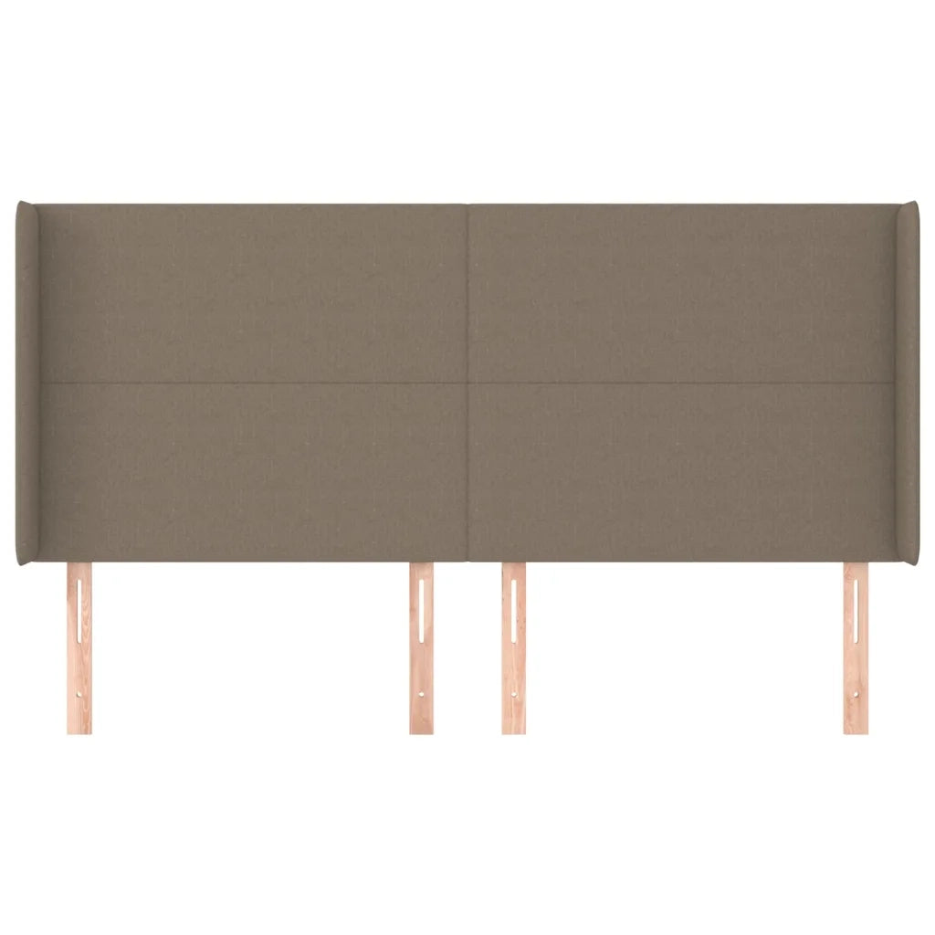 Testiera | Testata ad Orecchio Tortora 183x16x118/128 cm in Tessuto