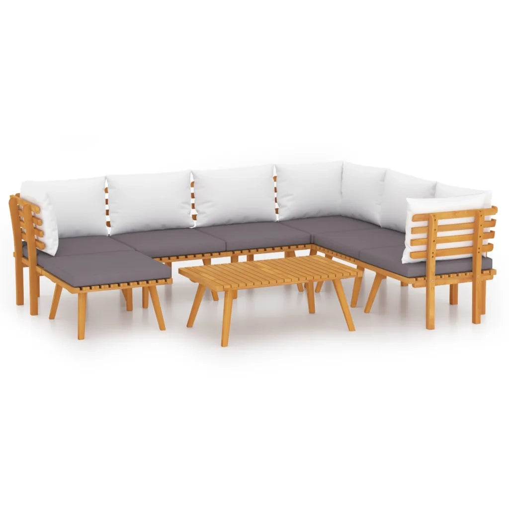 Set Divani da Giardino 8 pz con Cuscini in Massello di Acacia 3087017