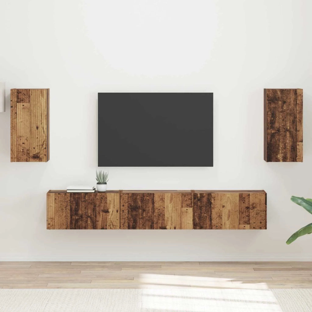 Set mobile TV 5 pcs Legno vecchio Legno multistrato 3409076