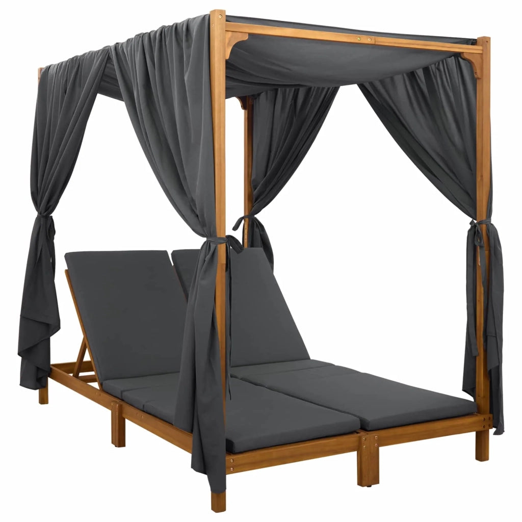 Dondolo a doppio posto con tenda e tende Grigio Scuro 3407795