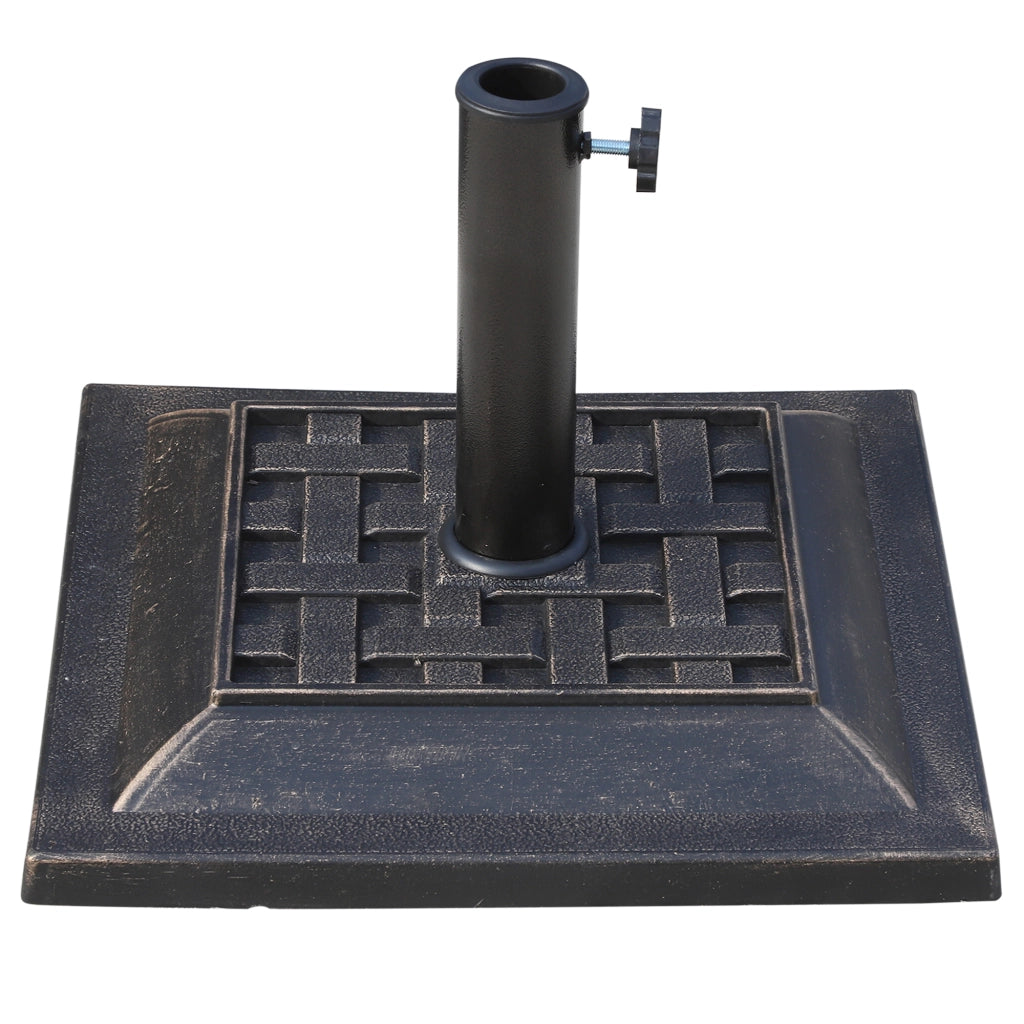 Portaombrellone in resina poliestere bronzo 9 kg con adattatori 38/48 mm, base stabile e resistente alle intemperie