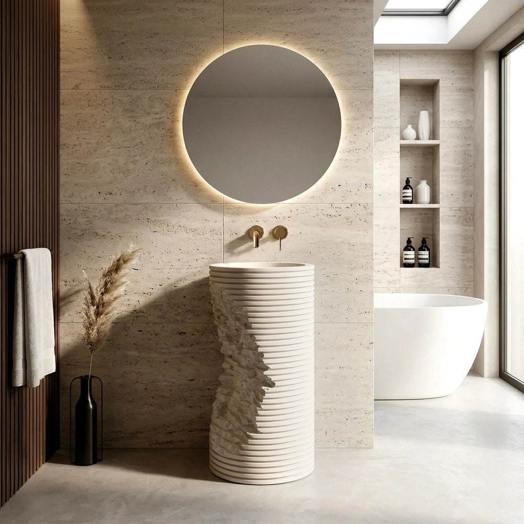 Lavabo Monolitico Rea Travena Round